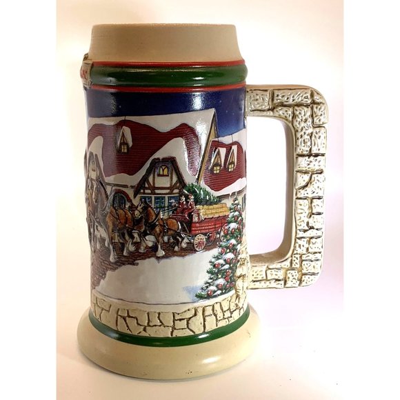Budweiser Grant's Farm Holiday 1998 Beer Stein - Picture 1 of 6
